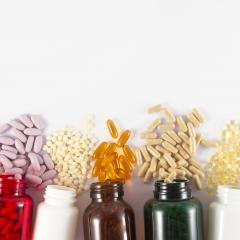 Various bottles of  supplements 