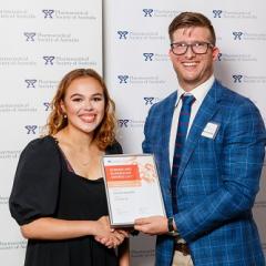 Samantha King receiving award 