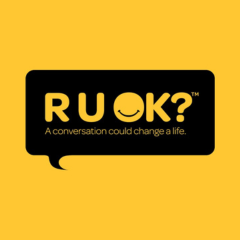 R U OK? Logo on yellow Background